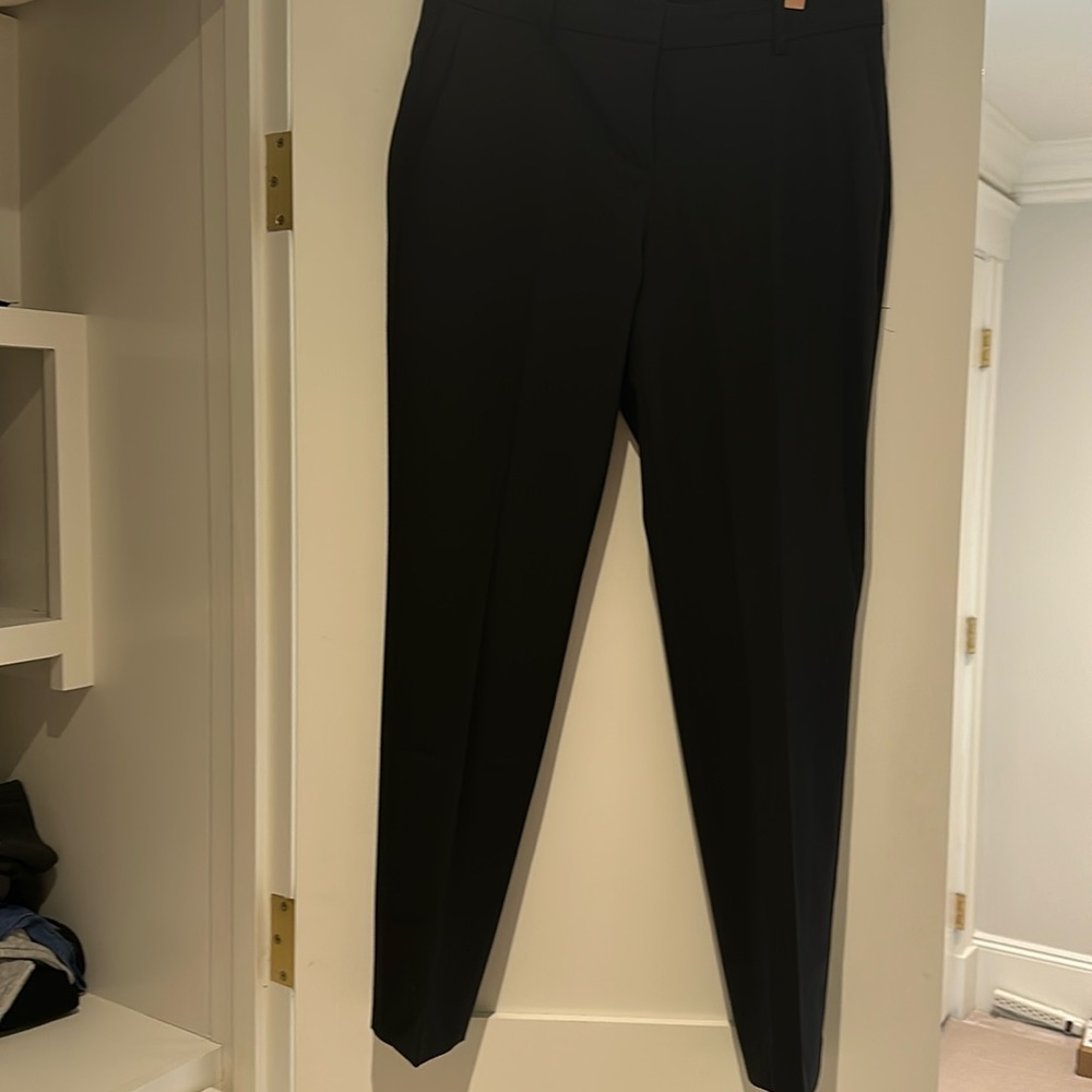 Theory straight black cropped trouser